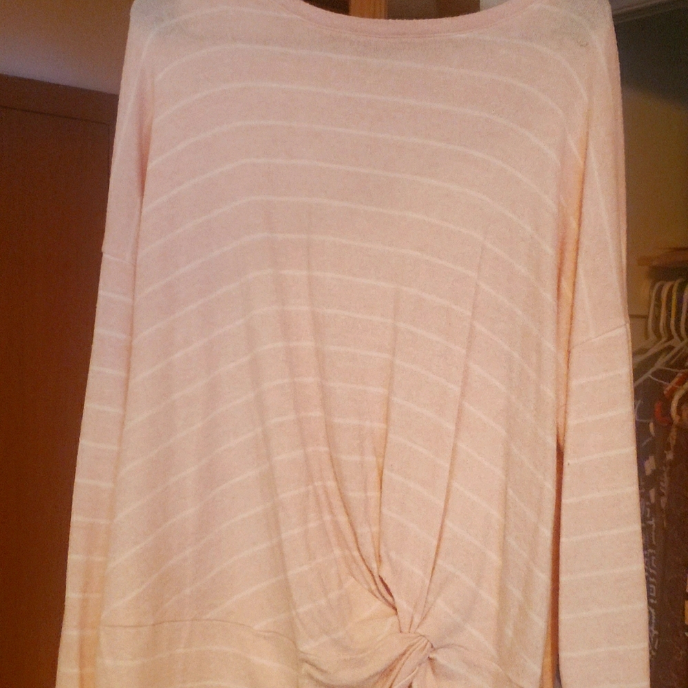 Pink and white striped sweater